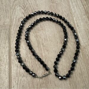 ❌SOLD❌ Black Beaded Gemstone Necklace 15” length